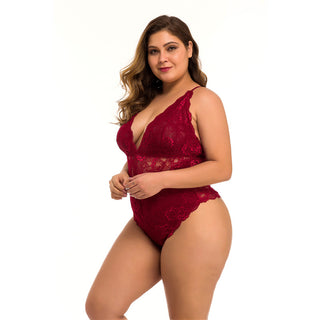Plus Size Lace Mesh Lingerie bodysuit