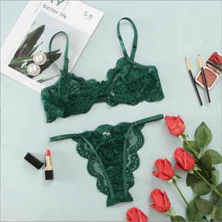 Ladies Underwire Lace Lingerie Suit