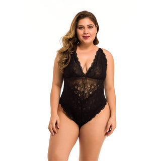 Plus Size Lace Mesh Lingerie bodysuit