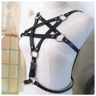 Pu Leather Bondage Alternative Strap Top