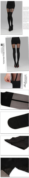 Spring Hot Fake Suspenders Stitching Pantyhose Fake Thigh High