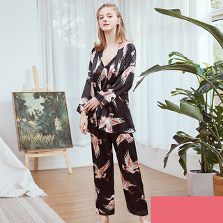 Silk printed pajamas set
