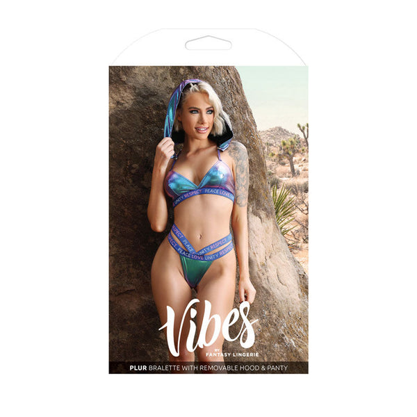 VIBES PLUR Bralette with Removeable Hood & Panty