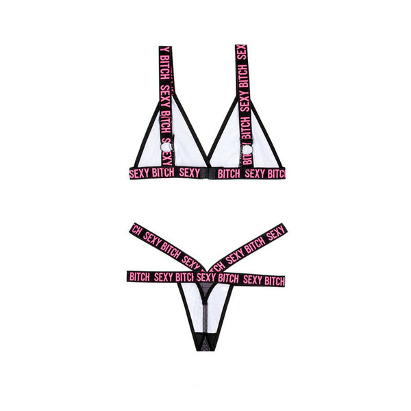 Vibes Sexy Bitch Bralette & Strappy Thong Set